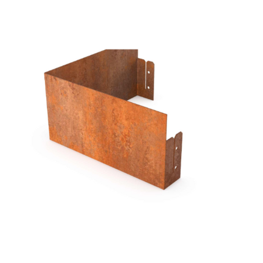 Hoekafboording in cortenstaal