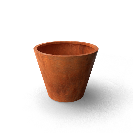 Bloempot cortenstaal breed - conisch
