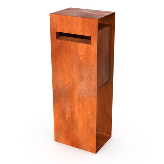 Eenvoudige brievenbus in cortenstaal