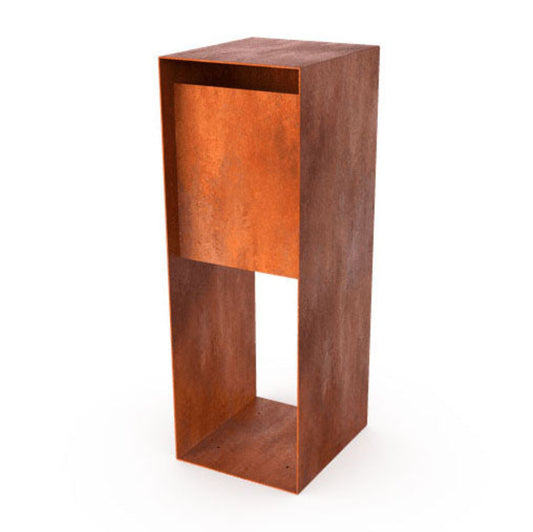 Elegante brievenbus in cortenstaal