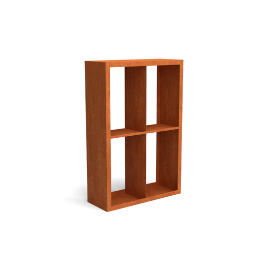 Handige houtopslag in cortenstaal