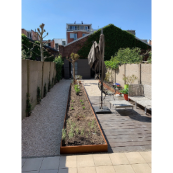 Afboording in cortenstaal