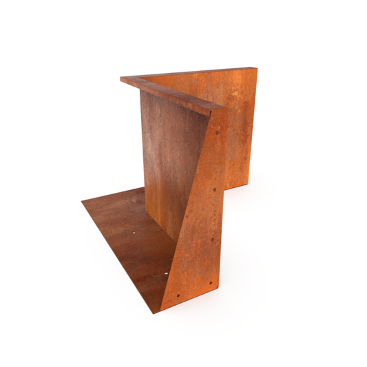 Keerwand-hoekstuk omgekeerd-cortenstaal