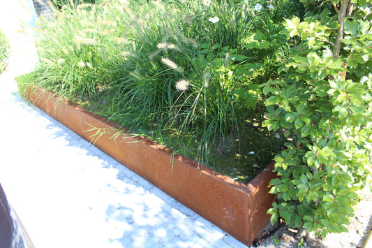 Planten- of moetuinvak zonder bodem in cortenstaal