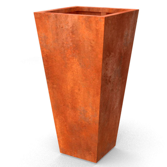Plantenbak hoog vaasvormig in cortenstaal