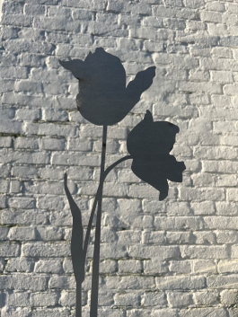 Decoratieve bloemen in cortenstaal - tuinstekers klein