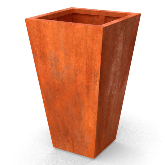 Vaasvormige plantenbak in roestkleur