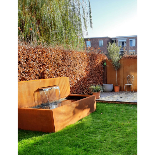 Waterval voor vijver in cortenstaal