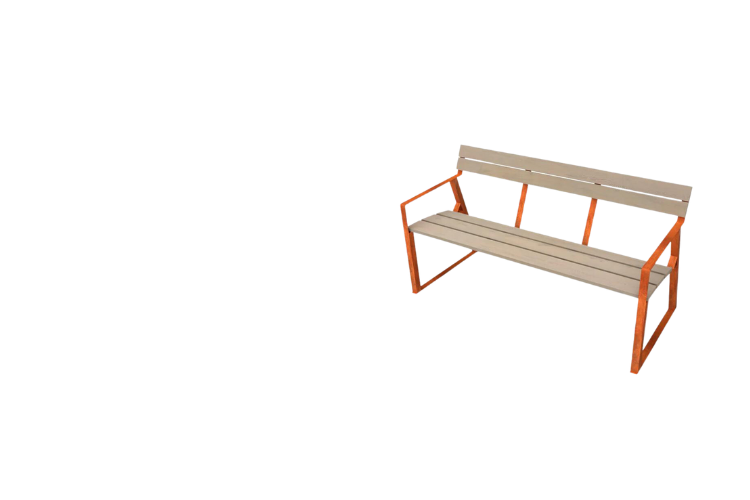 bank cortenstaal hout