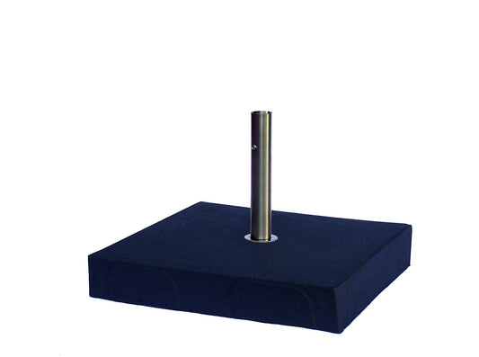 Design voet in antraciet beton met RVS buis – duurzame basis voor cortenstalen vogelhuisjes in de tuin of op het terras.