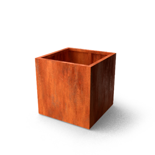 vierkante bak in duurzaam cortenstaal