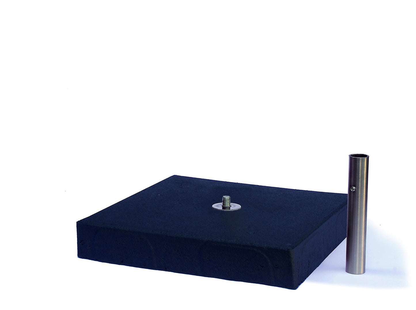 Antraciet betonnen voet met metalen huls β stabiele ondergrond voor moderne vogelhuisjes en voederplaatsen van CorTenStyle.