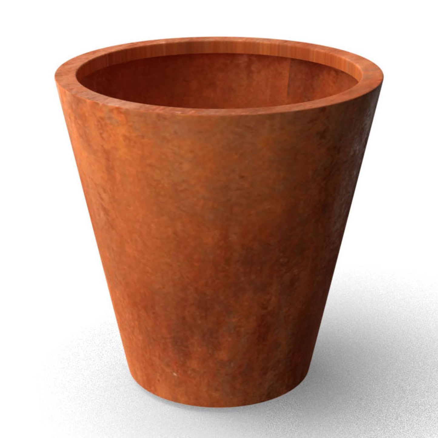 Plantenpot in cortenstaal met conische vorm