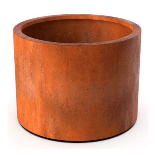 Ronde plantenbak in cortenstaal