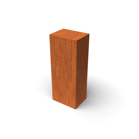 Achterwand duo brievenbus in cortenstaal