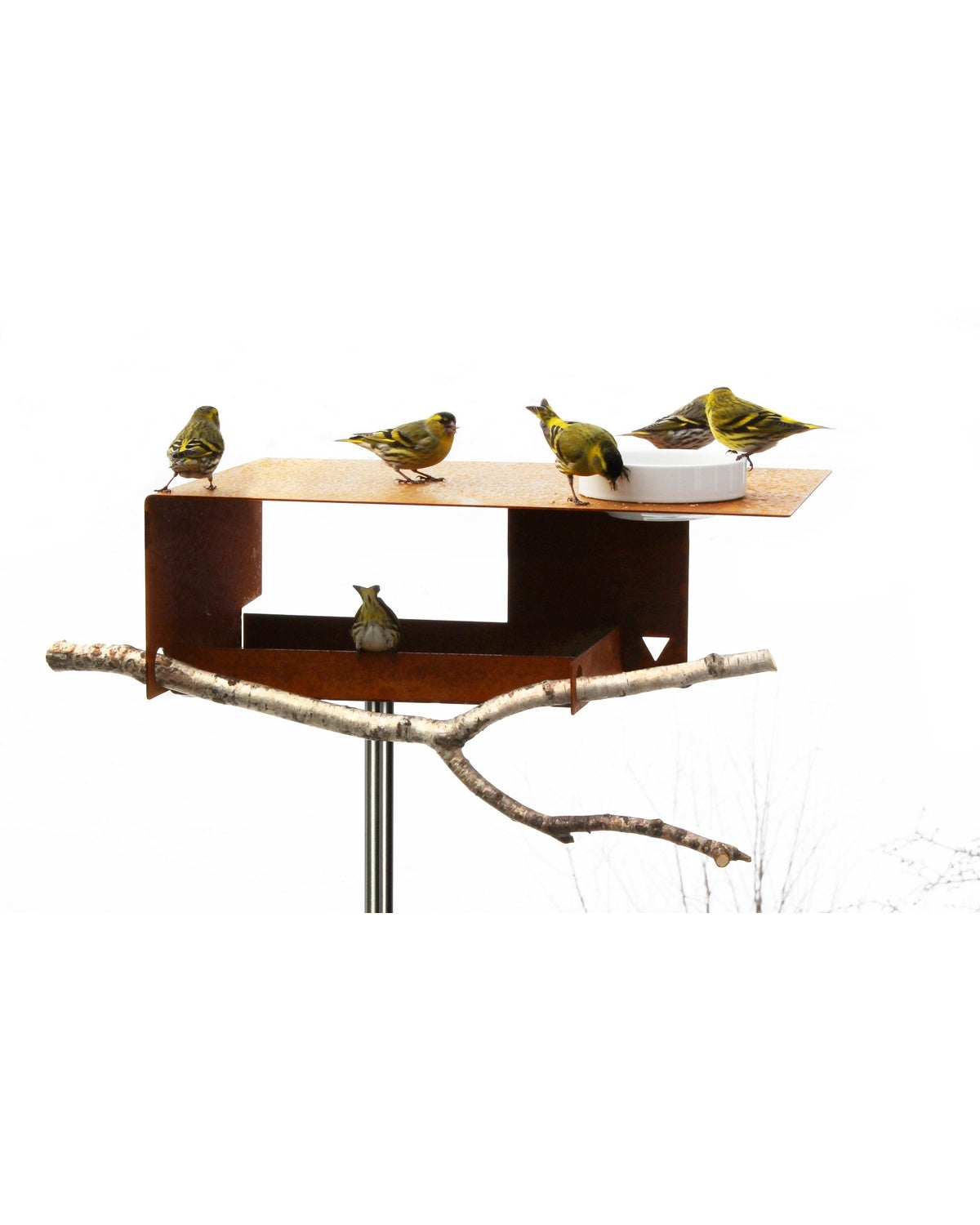 cortenstaal vogelvoederhuis