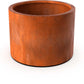 Stoere ronde cortenstalen plantenbak