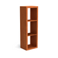 Verticale houtopslag in cortenstaal met 3 compartimenten en strak design.